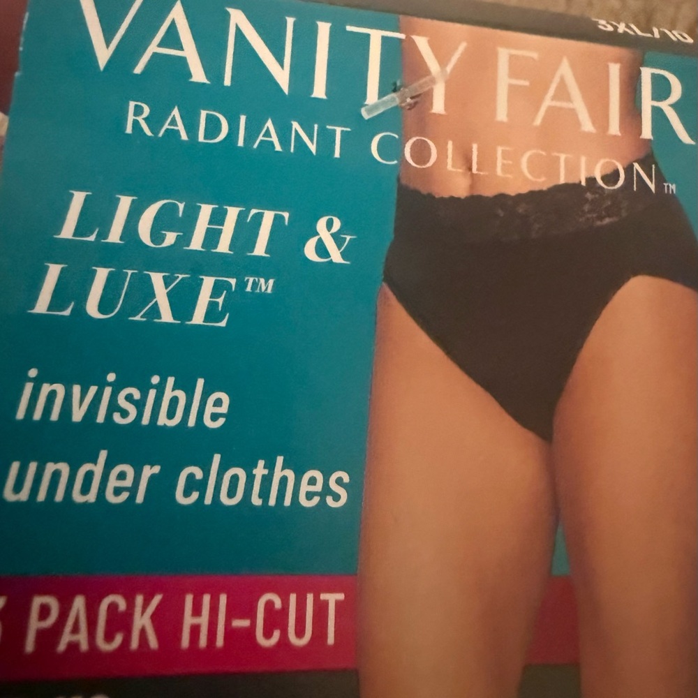 Vanity Fair Lace-Trim High-Waist Panties Set in Blush, Navy & Taupe - Picture 4 of 5